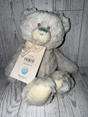 Demdaco March Aquamarine Birthstone Teddy Bear Plush